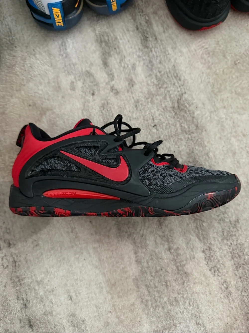 Nike KD 15… Black & Red Low-Top Basketball Sneakers with Game Day Insole